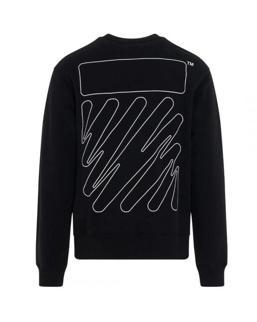Off-White c/o Virgil Abloh Wave Out Diag Design Black Slim Sweatshirt voor heren