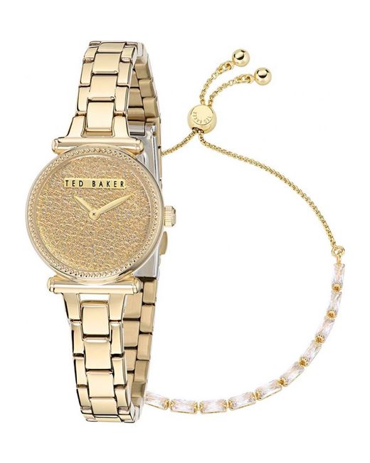 Ted Baker Metallic Bkgjlf508 Ladies Jolyye Watch And Bracelet Gift Set