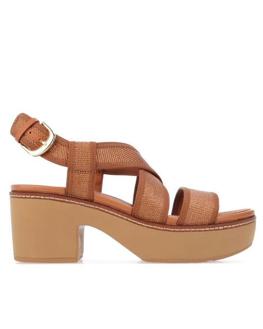 Fitflop Brown S Fit Flop Pilar Straw Raffia Platform Sandals