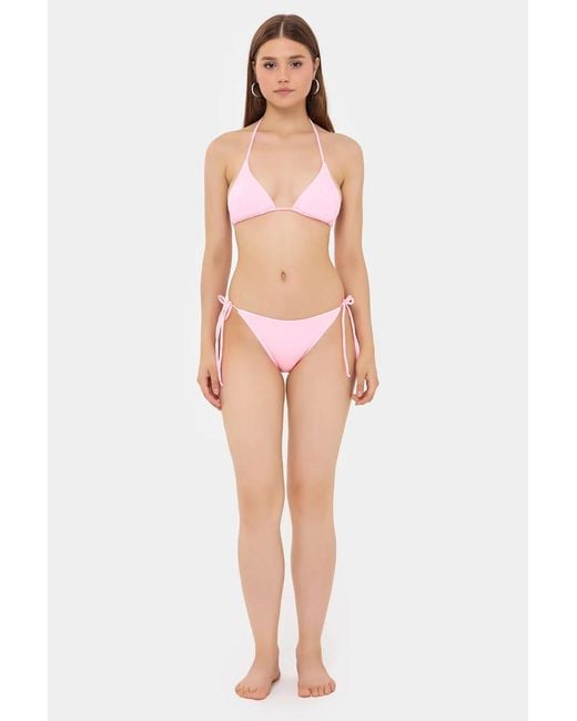 Hiccup Pink Floral Print Triangle Tie-Side Bikini Set