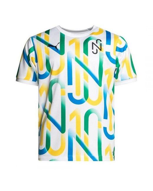 PUMA Blue Childrens X Neymar Jr. Short Sleeve Crew Neck Multicoloured Kids T-Shirt 605569 05