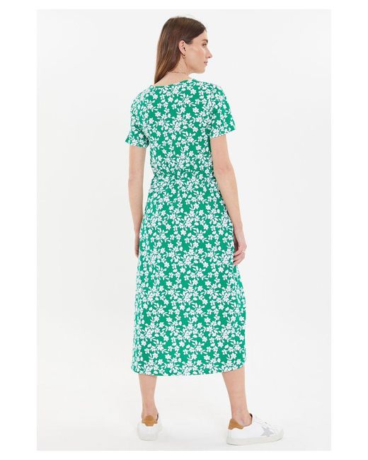 Threadbare Green 'Danni' Cotton Smock-Style Dress
