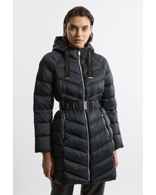 Karen Millen Black Real Down Packable Coat