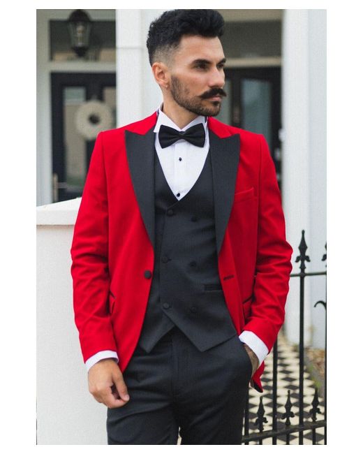 TruClothing Red Velvet Dinner Tuxedo Suit Jacket Blazer for men