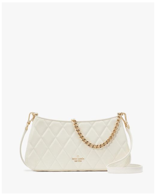 Kate Spade Natural Carey Smooth Quilted Leather Small Convertible Crossbody