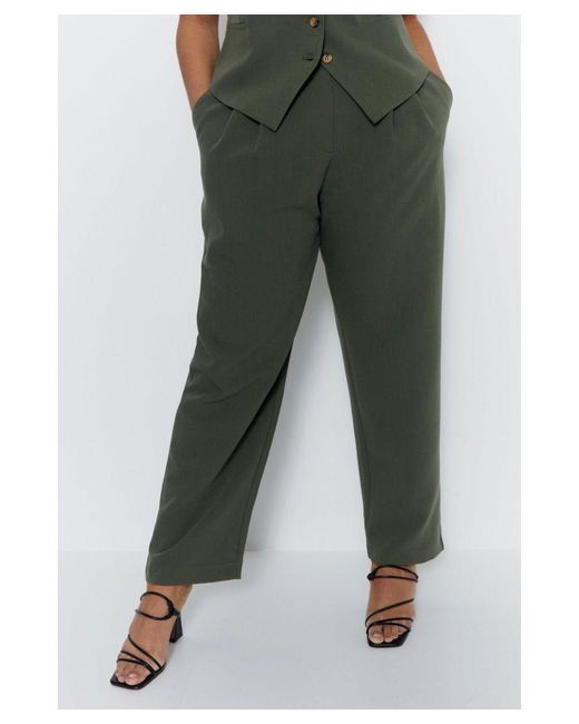 Warehouse Green Plus Tailored Tapered Trouser