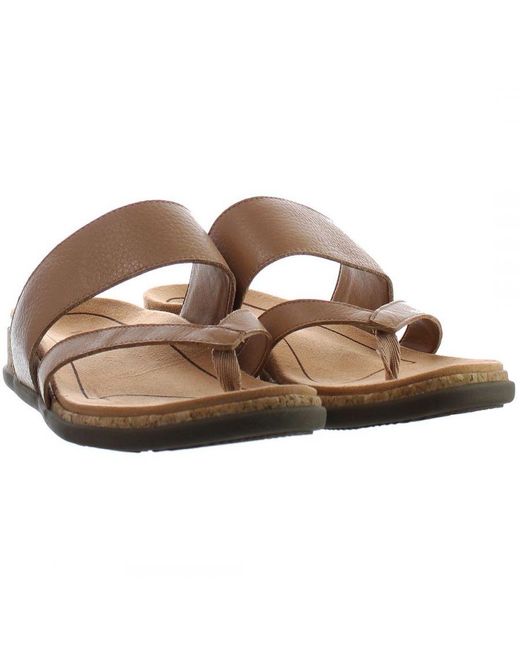 Vionic Brown Marvina Flip-Flops Leather