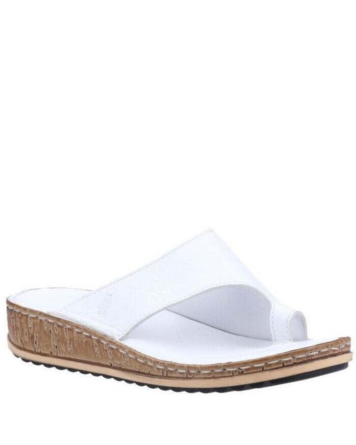 Hush Puppies White Ladies Elissa Suede Sandals /Cream)