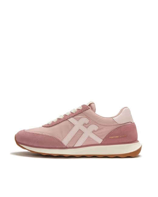 Fitflop Pink X Pantone Retro-Q Suede Rose Trainers