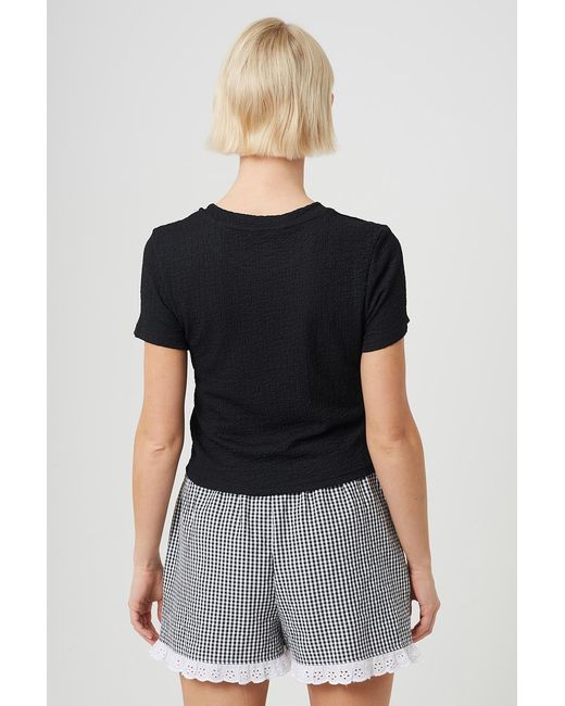 Brave Soul Blue Textured Jersey Short Sleeve T-Shirt