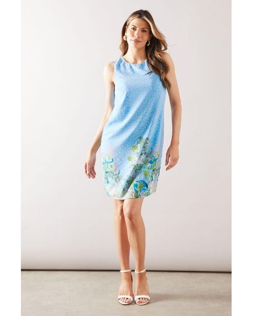 Wallis Floral Shift Dress Dresses Petite Floral Ruffle Sleeve Drop