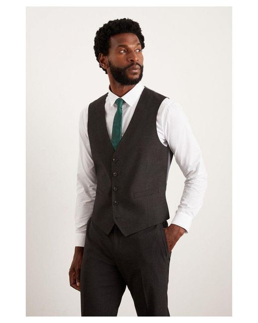 Burton White Slim Fit Essential Waistcoat for men