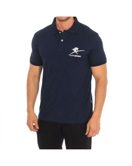 Philipp Plein Blue Pips506 Short-Sleeved Polo Shirt for men