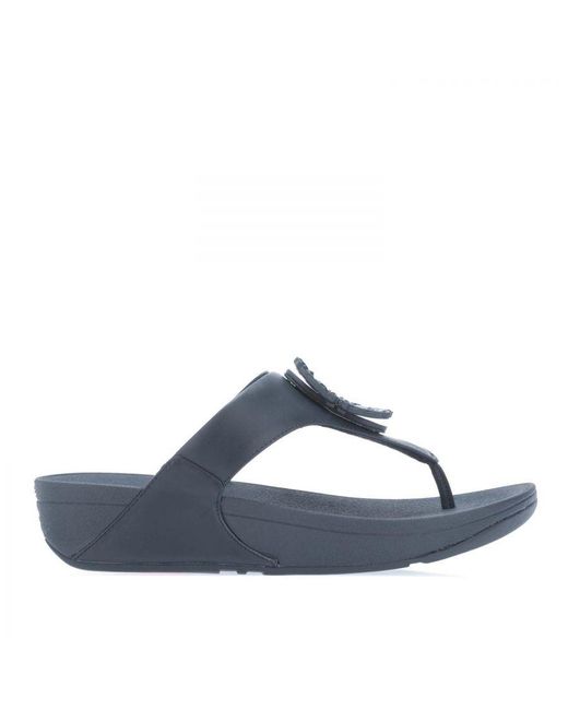 Fitflop Blue Womenss Fit Flop Lulu Crystal-Circlet Toe-Post Sandals