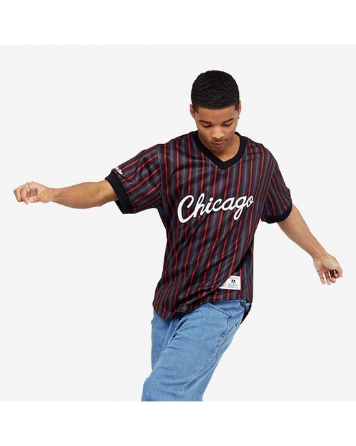Mitchell & Ness Red Nba Chicago Bulls Wordmark Mesh T-Shirt for men