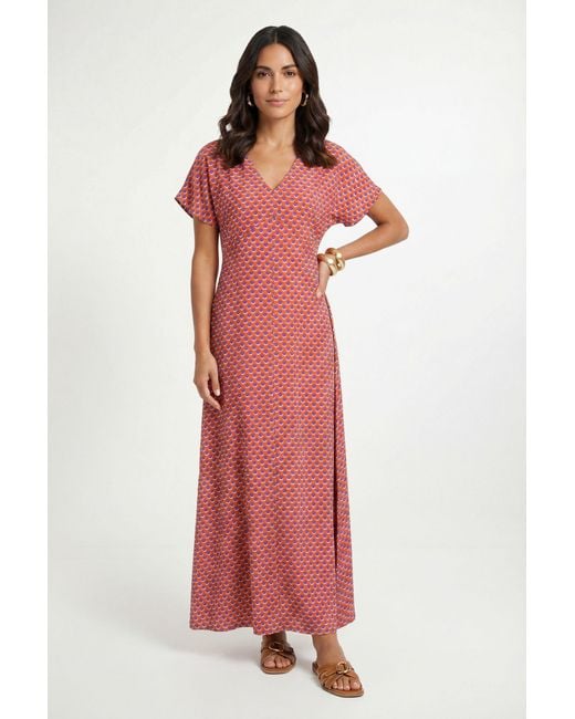 Wallis Red Summer Polka Dot Maxi Dress