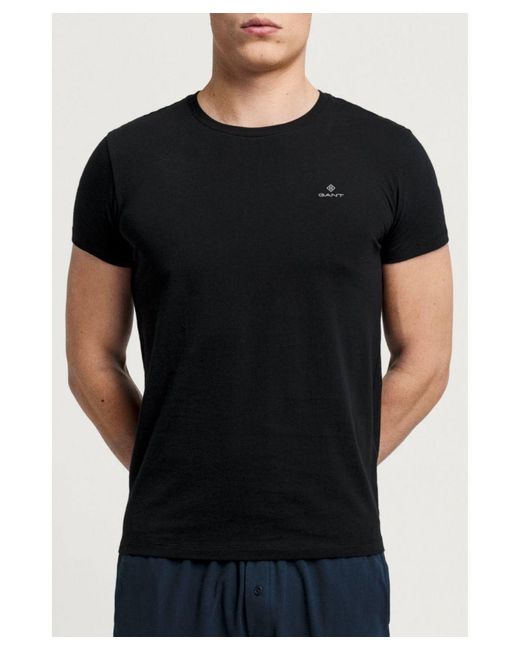 Gant Men's 2 Pack Crewneck T-shirt In Black voor heren