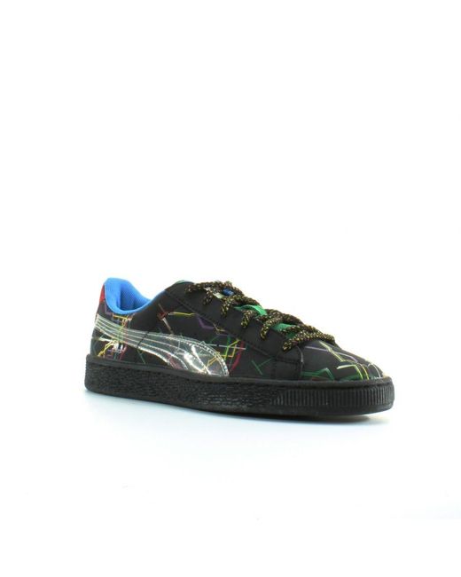 PUMA Green Basket X Dee & Ricky Leather Lace Up Trainers 361498 01 for men