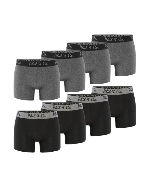 Phil & Co. Berlin Retro Boxer Herren Männer Retroshorts 8-Pack in Gray für Herren