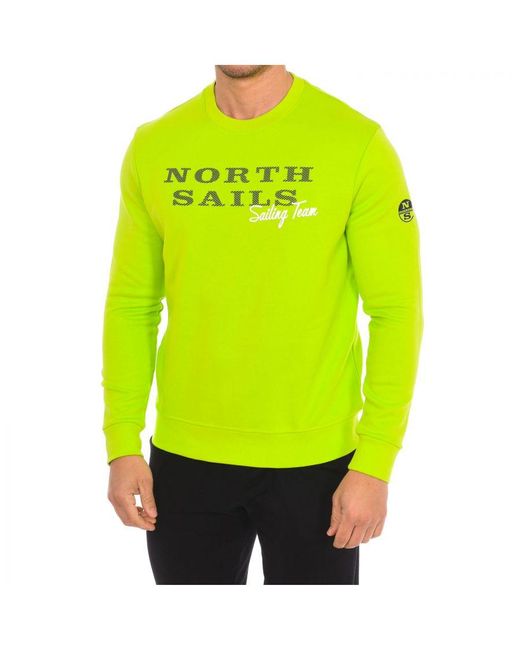North Sails Yellow Long-Sleeved Crew-Neck Sweatshirt 9022970 for men