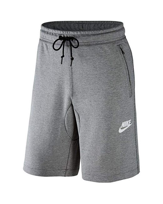 Nike Gray Fleece Shorts With Zip Pockets Cotton for men