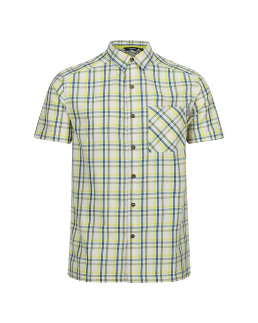 Regatta Green Mindano Viii Checked Short-Sleeved Shirt (Piquant/Moroccan/Citron Lime) for men