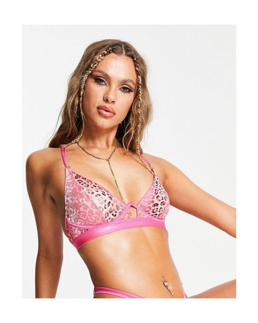 ASOS Pink Nikita Ombre Animal Lace Exposed Underwired Bra
