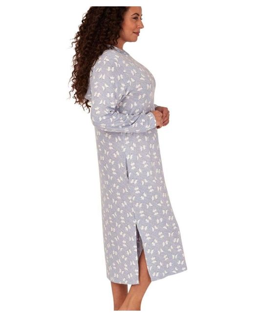 Marlon Gray Penguin Print Hooded Lounge Dress