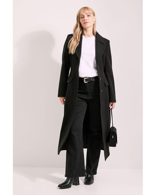 PRINCIPLES Black Twill Button Up Coat