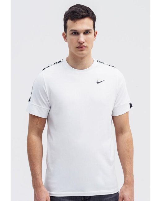 Nike White Repeat T Shirt for men