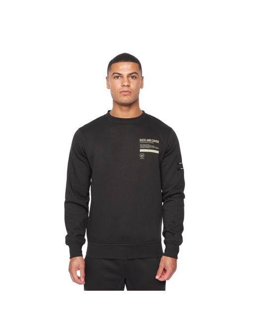 Duck and Cover Black Jennerkins Crew Neck Jumper for men