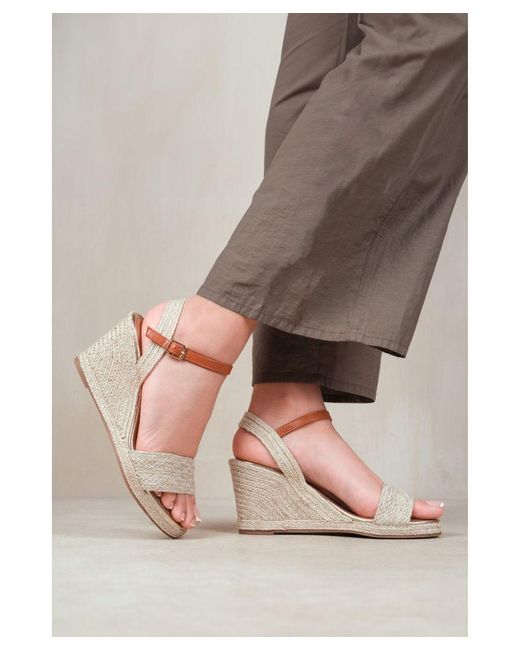 Where's That From Gray 'Tecy' Low Wedge Espadrille Sandals