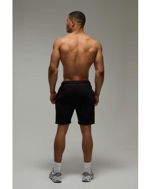 BoohooMAN Black Active Badge 7Inch Shorts for men