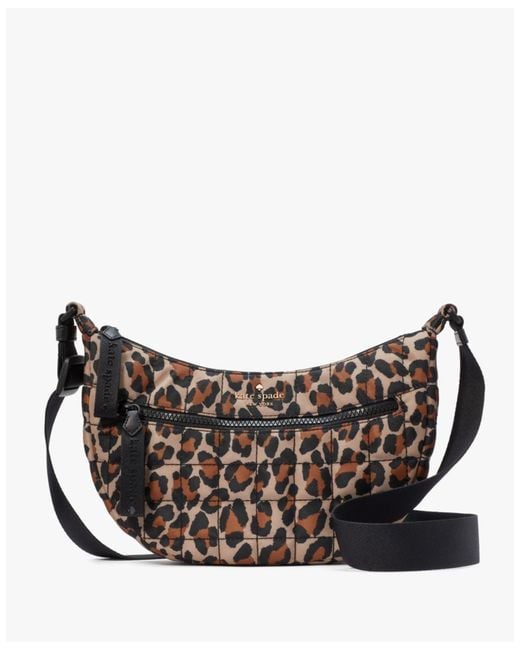 Kate Spade Black Camden Spotted Leopard Printed Large Sling Bag
