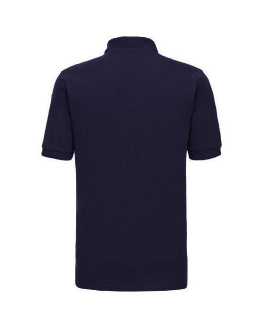 Russell Blue Ripple Collar & Cuff Short Sleeve Polo Shirt (French) for men