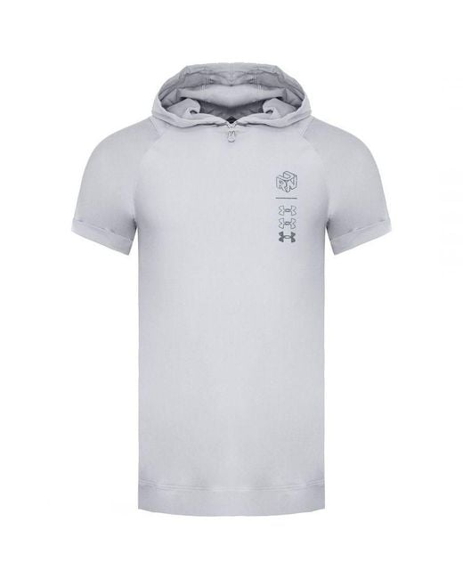 Under Armour Gray Run Anywhere Off Hooded T-Shirt Elastane/Polyester for men