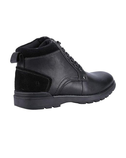 Hush Puppies Black Dean Leather Boots for men