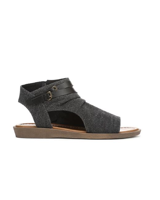Blowfish Black Strappy Low Wedge Sandals