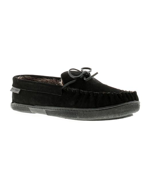 Hush Puppies Black Real Suede Mocassin Slipper With Cosy Faux Fur Lining And Sock A Flexible Hardwearing Sol for men