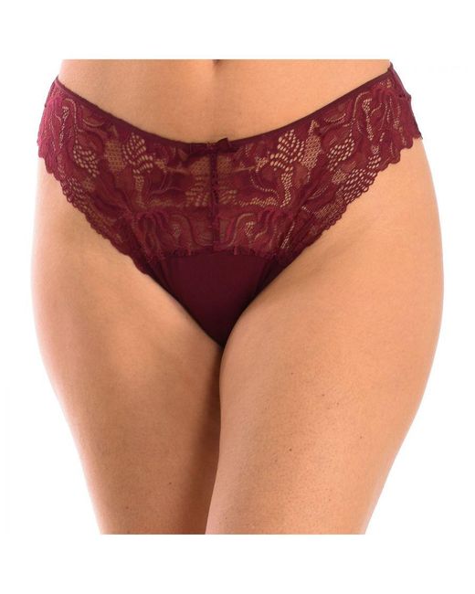 Dim Red Micro Tulle Panties With Inner Lining 008H5