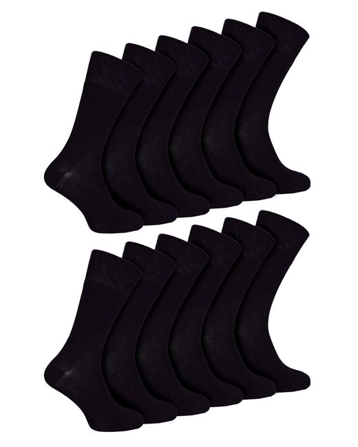 IOMI Black 12 Pair Multipack Diabetic Bamboo Socks for men