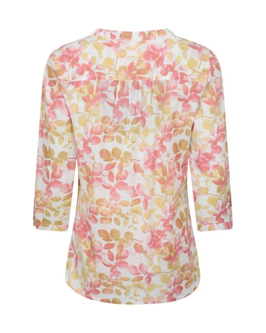 Mountain Warehouse Pink 'Petra' 3/4 Sleeve Shirt Floral Print Breathable Everyday Top Cotton