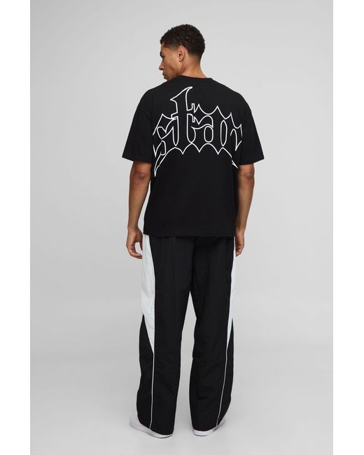BoohooMAN Black Oversized Star Graphic T Shirt for men