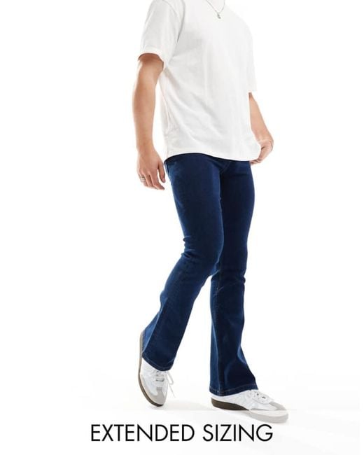 ASOS Blue Stretch Flare Jeans for men