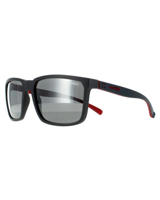 Arnette Gray Rectangle Matte Mirror Sunglasses for men