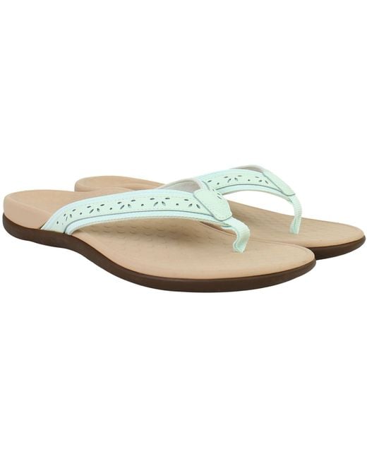 Vionic Green Casandra Flip-Flops Leather