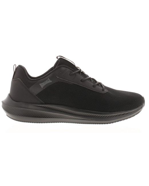 Lonsdale Black Running Trainers Bowside Lace Up for men