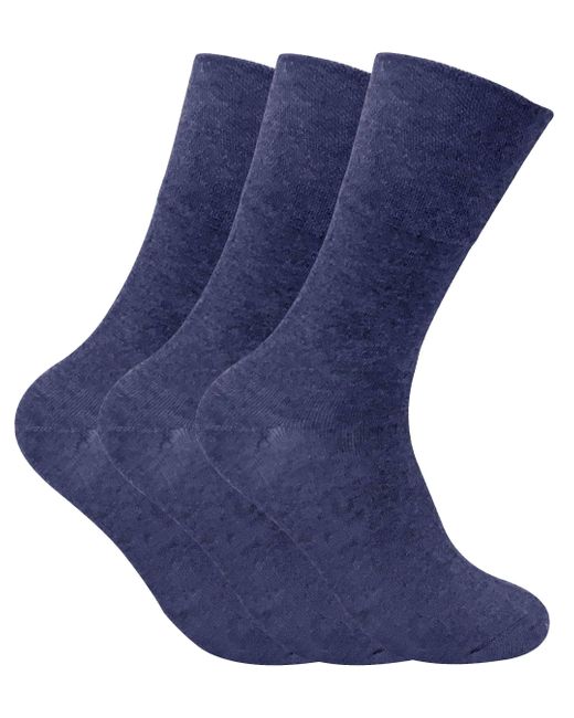 Sock Snob Blue 3 Pack Non Elastic Thermal Diabetic Socks For Poor Circulation for men