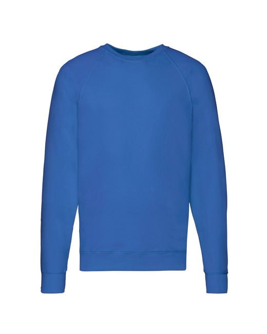 Fruit Of The Loom Lichtgewicht Raglan Sweatshirt Voor Volwassenen (koningsblauw) in het Blue