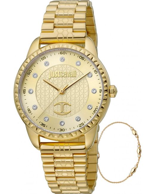 Just Cavalli Metallic Jc1L176M0055 Ladies Watch And Bracelet Gift Set